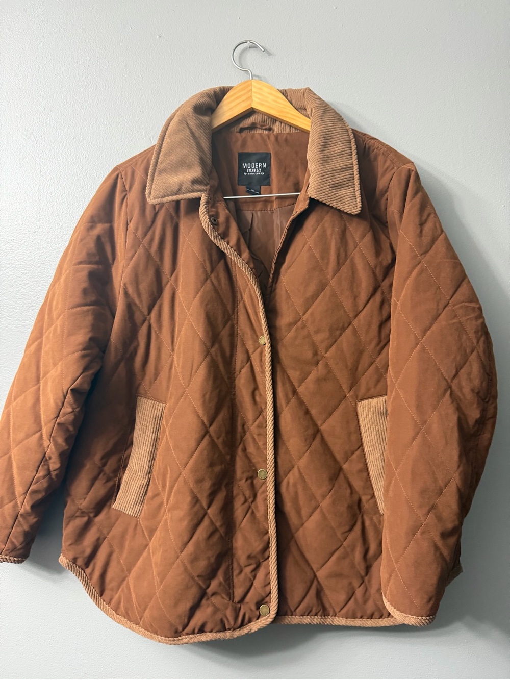 Modern Supply by Sanctuary Brown Quilted barn coat Jacket XL